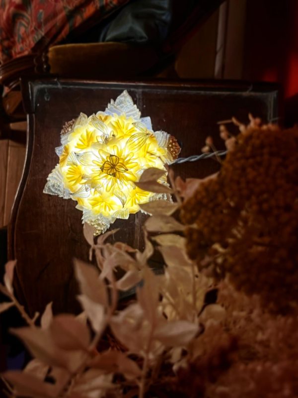 dessus veilleuse dahlia jaune